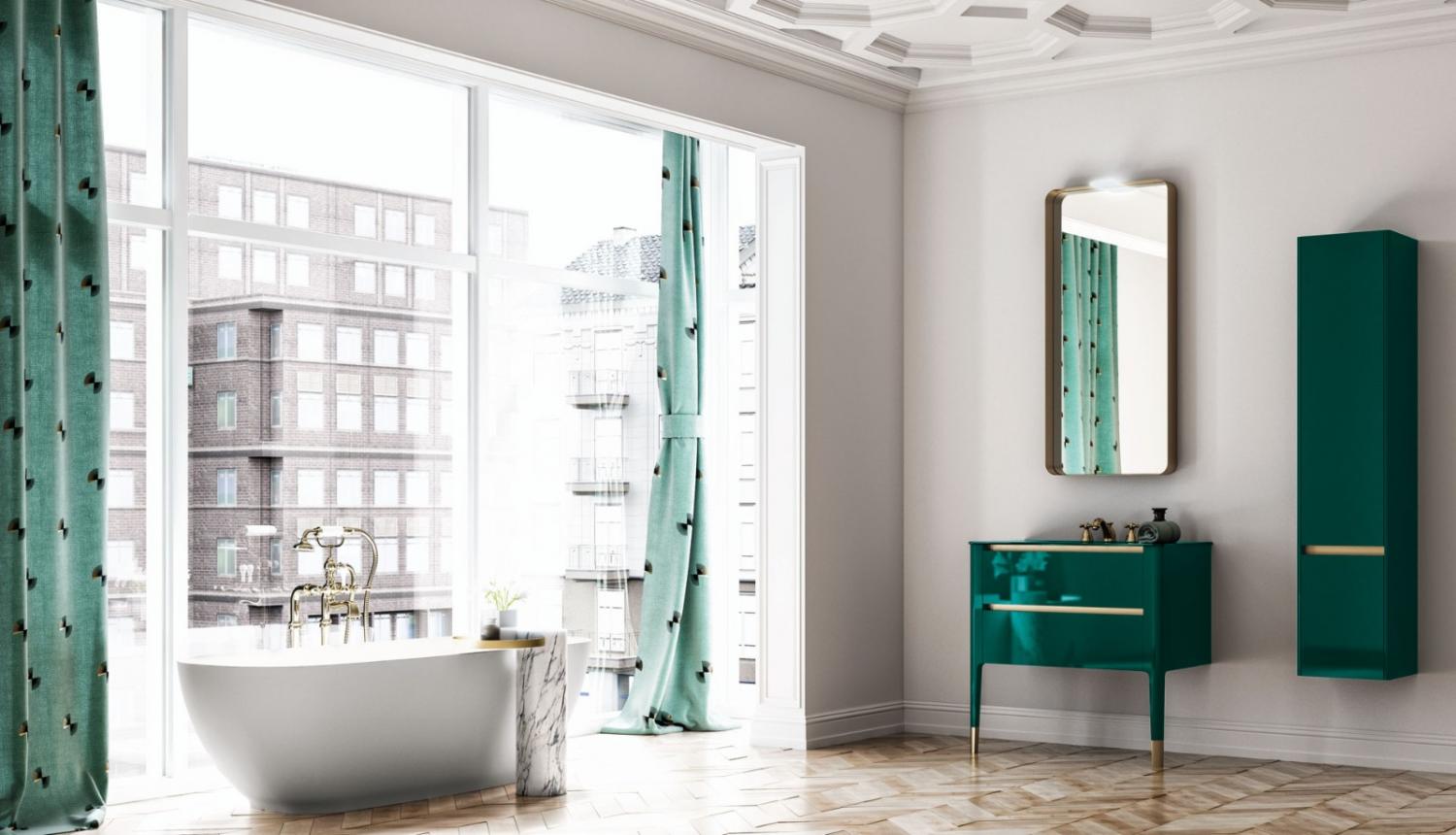 Meuble de salle de bains - couleur verte