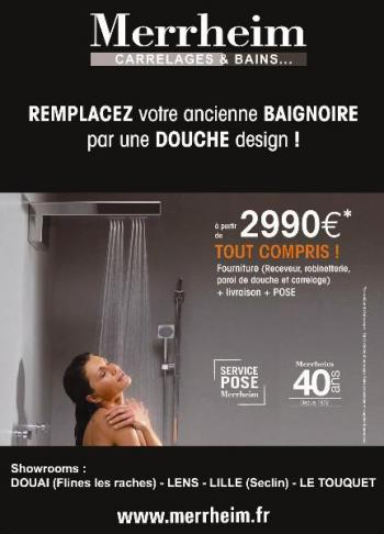 Communication à la rentrée sur notre nouveau concept : Remplacez votre baignoire par une douche design