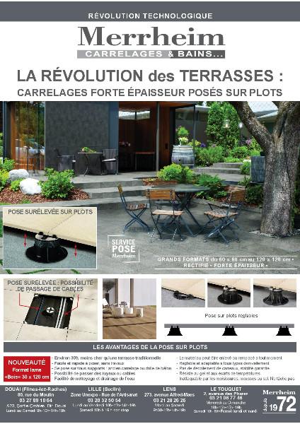 Carrelages forte épaisseur posés sur plots
