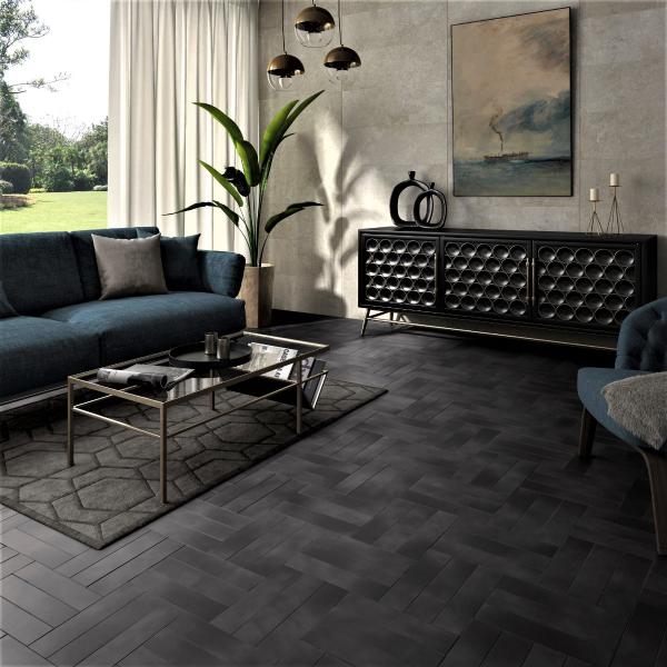 Carrelage sol noir