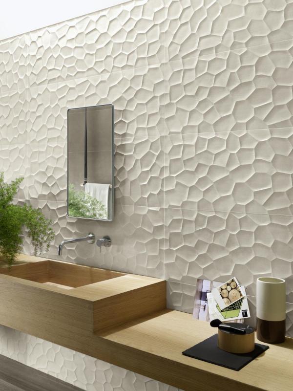 Carrelage mural en relief