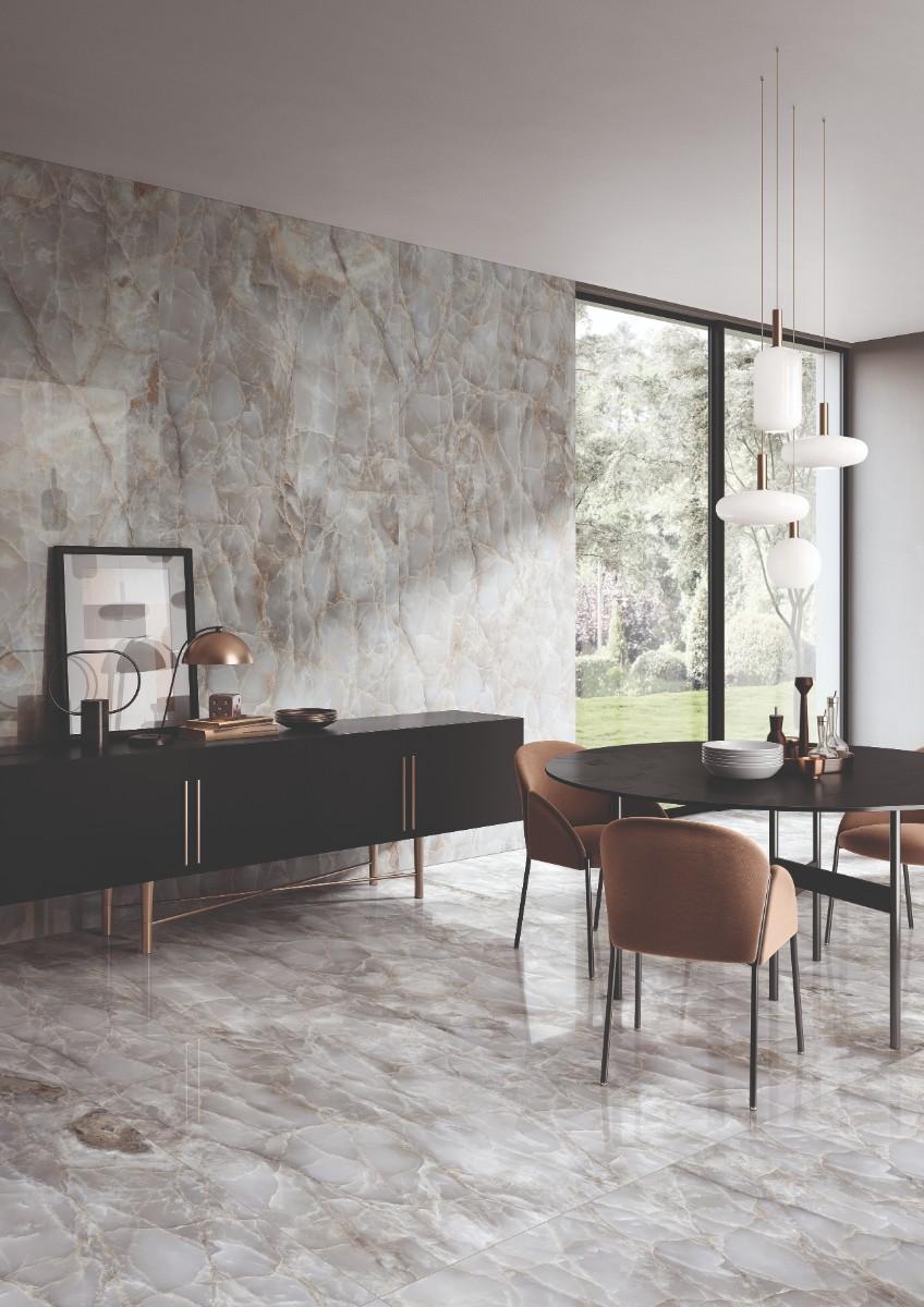 Carrelage sol et mur effet marbre