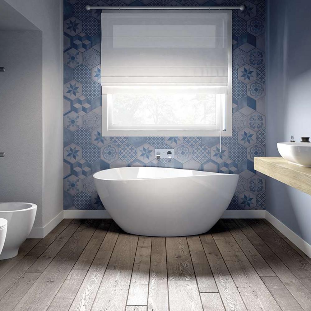 Baignoire îlot tendance avec ses rebords asymétriques - noir ou blanc