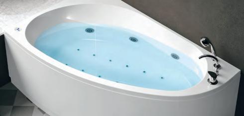 Baignoire hydromassage d'angle arrondie