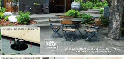 Carrelages forte épaisseur posés sur plots
