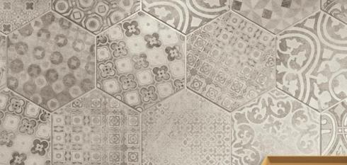 Carrelage hexagonal avec motifs