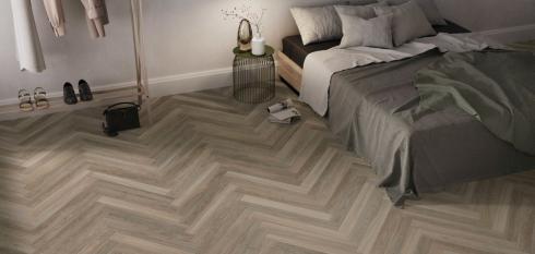 Carrelage sol effet parquet - pose chevron