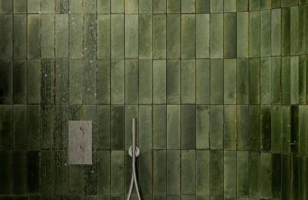 Faïence murale - style zellige - vert