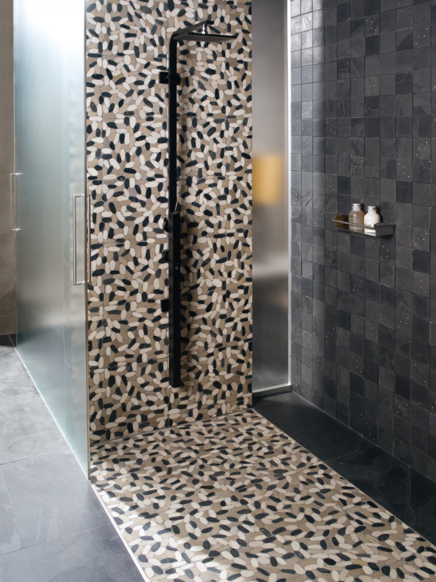 Douche à l'italienne carrelage mosaïque - Merrheim Douche à l'italienne carrelage mosaïque - Merrheim