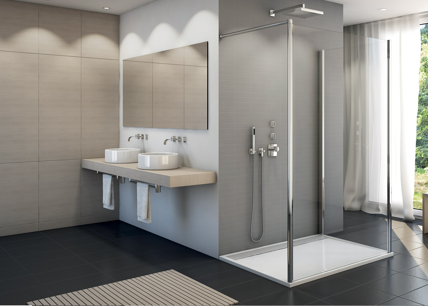 Douche ouverte sur mesure - Merrheim Douche ouverte sur mesure - Merrheim